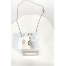 Ασημένιο κολιέ - δάκρυ με ζιργκόν Tourmaline (SN237)